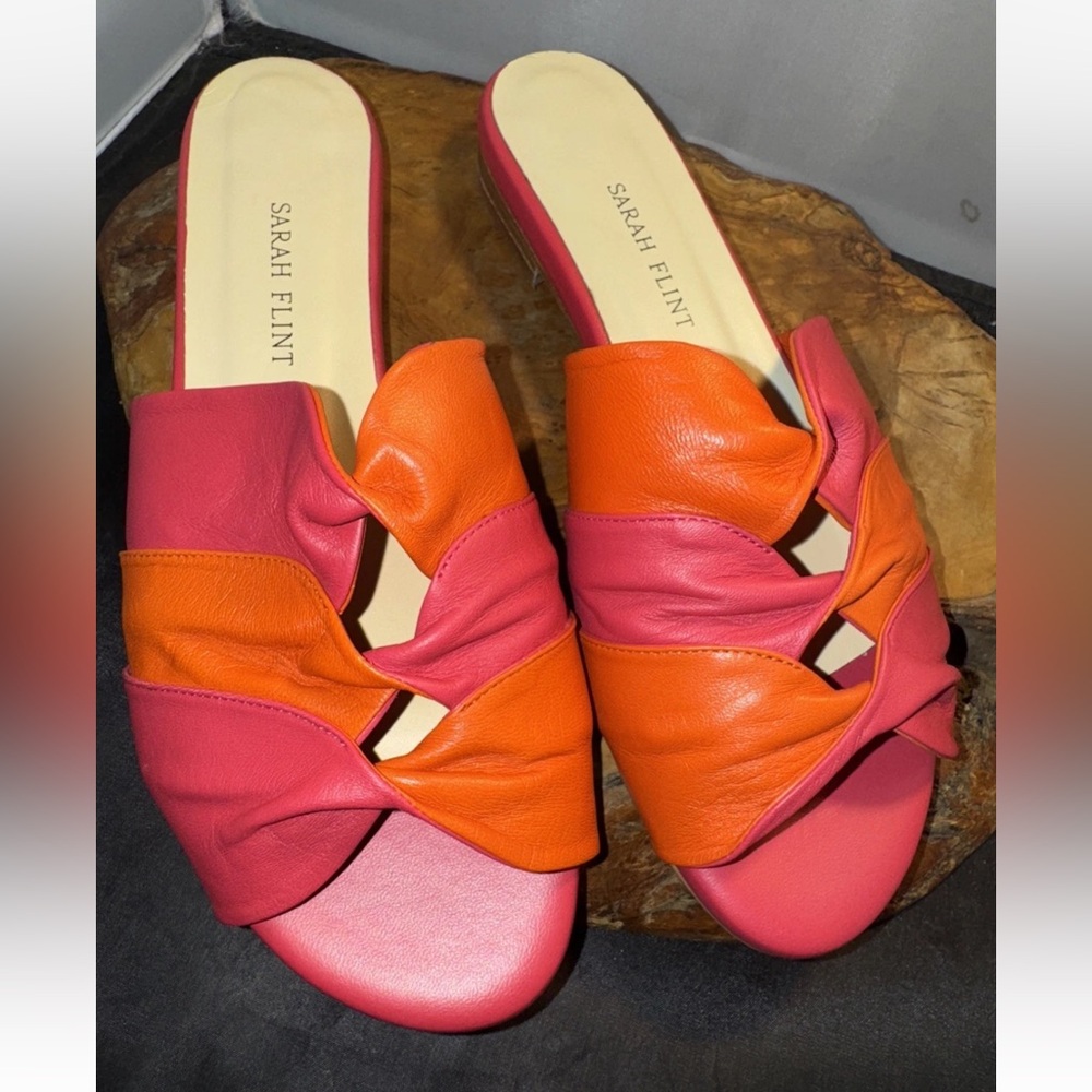 Sarah Flint Vibrant Pink and Orange Sandals